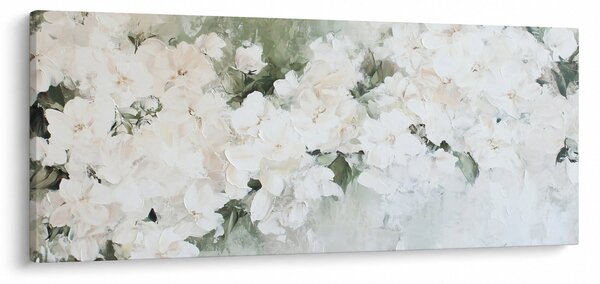 Tablou - Abstracție de Flori Albe (120x50 cm)
