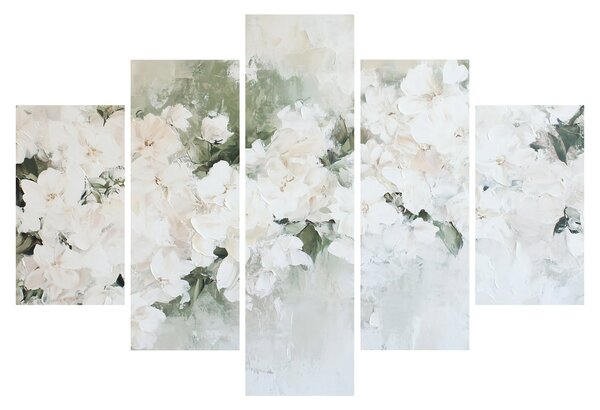 Tablou - Abstracție de Flori Albe (150x105 cm)