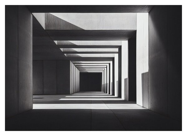 Tablou pe sticlă - Tunel Pătrat (70x50 cm)