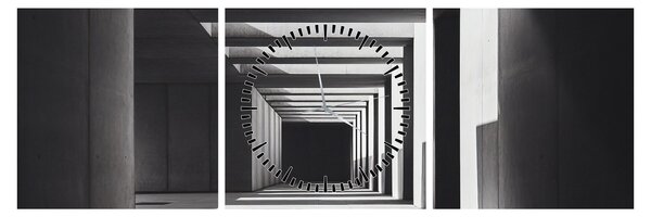 Tablou - Tunel Pătrat (cu ceas) (90x30 cm)