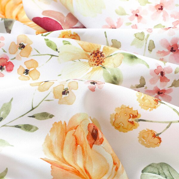 Goldea față de masă teflonată - flori de hibiscus - ovală 140 x 220 cm