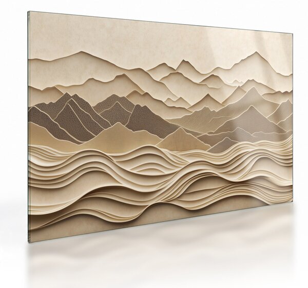 Tablou pe sticlă - Linii Montane 3D (70x50 cm)