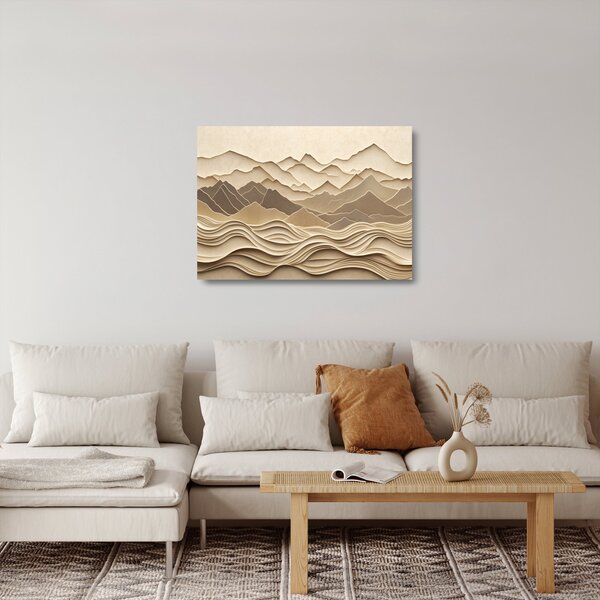 Tablou pe sticlă - Linii Montane 3D (70x50 cm)