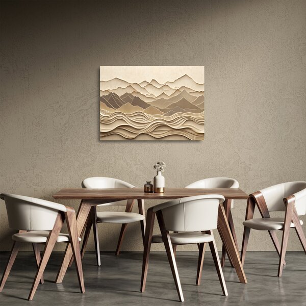 Tablou pe sticlă - Linii Montane 3D (70x50 cm)