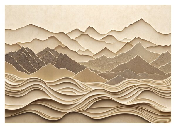 Tablou pe sticlă - Linii Montane 3D (70x50 cm)