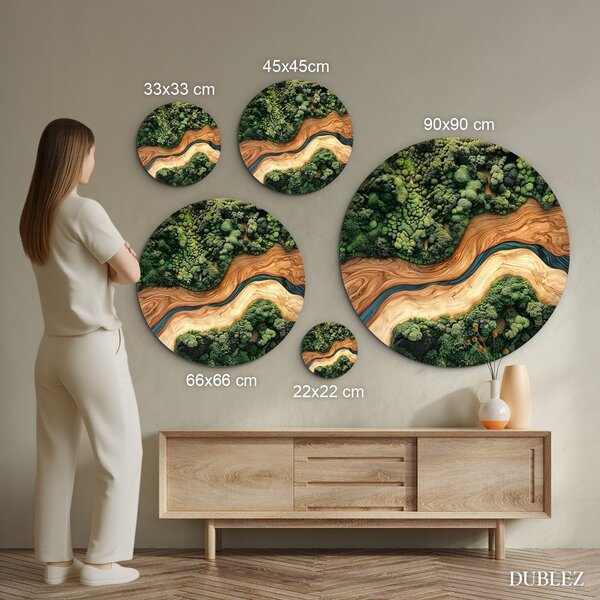 DUBLEZ | Tablou rășină epoxidică - Mușchi licheni decorativi | Imprimare UV premium