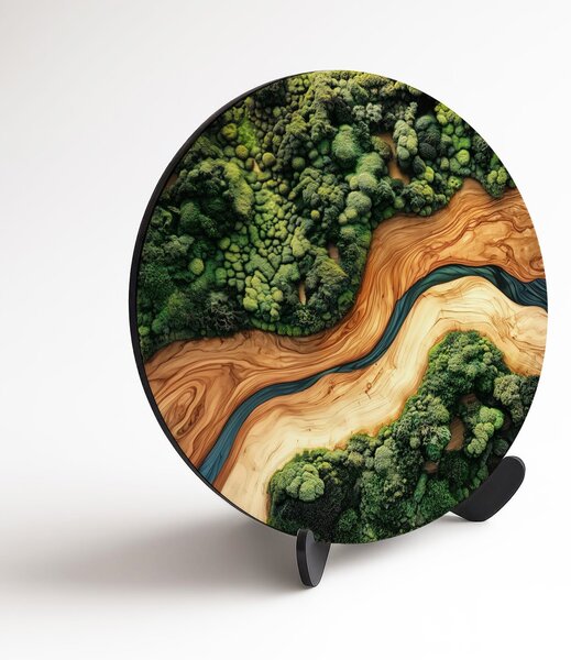 DUBLEZ | Tablou rășină epoxidică - Mușchi licheni decorativi | Imprimare UV premium