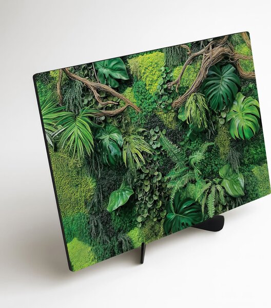 DUBLEZ | Tablou din lemn cu efect de mușchi - Monstera | Imprimare UV premium