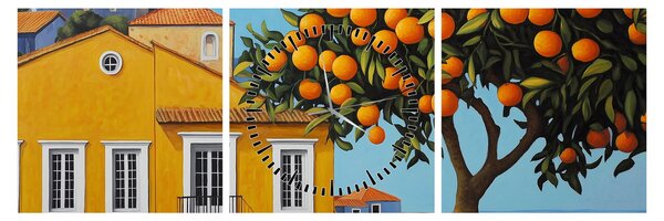 Tablou - Portocal (cu ceas) (90x30 cm)