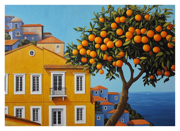 Tablou pe sticlă - Portocal (70x50 cm)