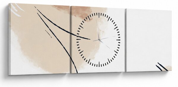 Tablou - Abstracție albă (cu ceas) (90x30 cm)