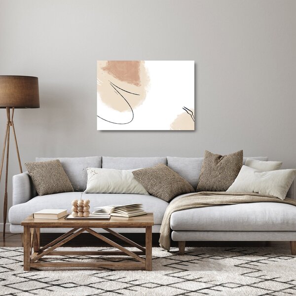 Tablou pe sticlă - Abstracție albă (70x50 cm)