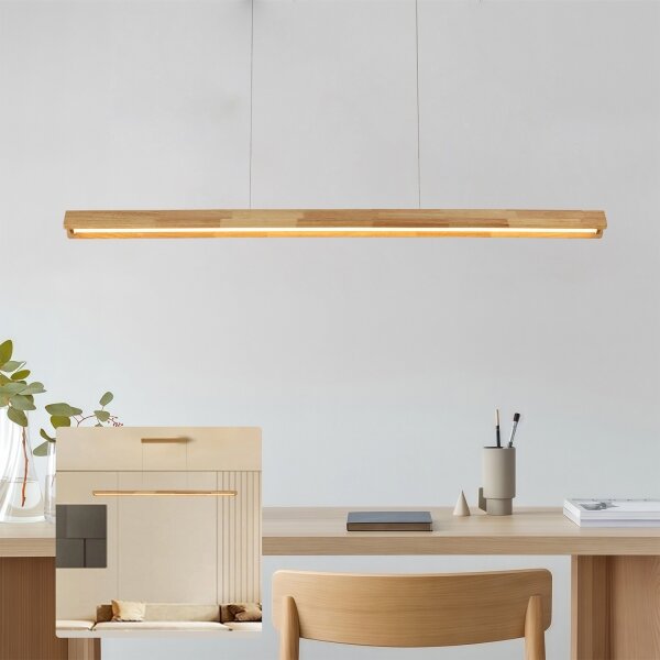 Brilagi - Lustră LED UMEA WOOD suspendată pe cablu, 40W, 230V, 150 cm, lemn