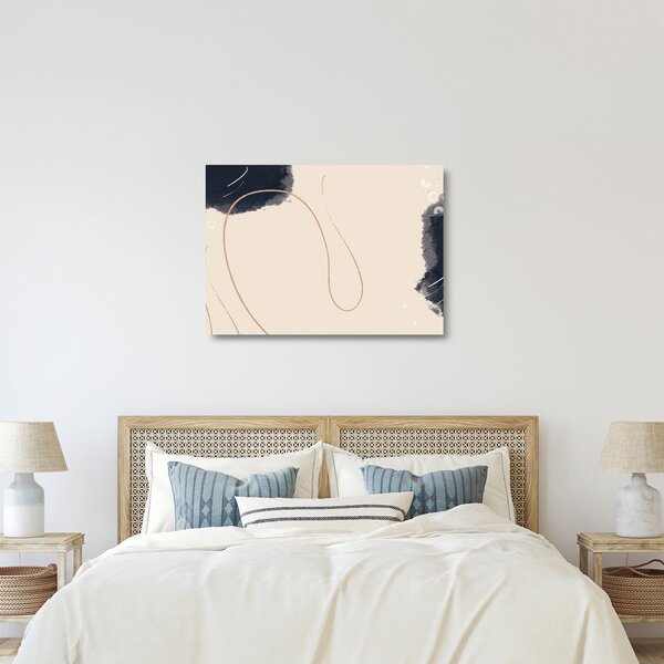 Tablou pe sticlă - Abstractizare bej (70x50 cm)