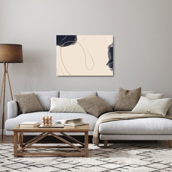 Tablou pe sticlă - Abstractizare bej (70x50 cm)