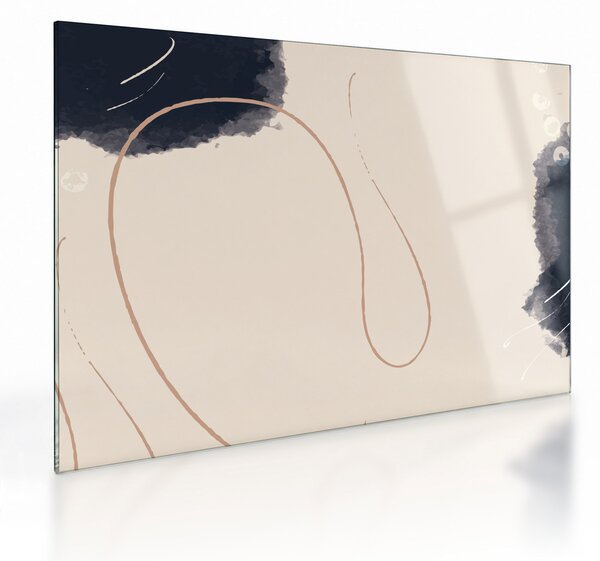 Tablou pe sticlă - Abstractizare bej (70x50 cm)