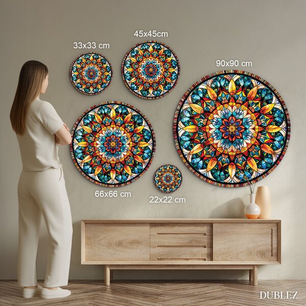 DUBLEZ | Mandala colorată de perete - Caleidoscopul sufletului | Imprimare UV premium