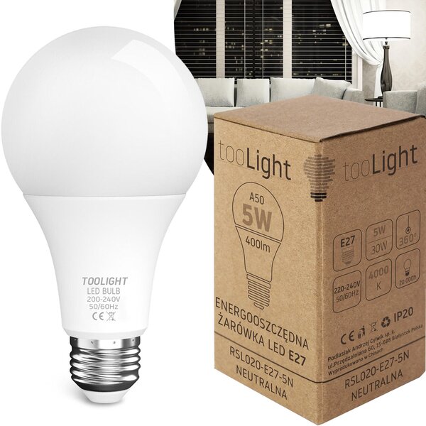 Bec cu LED RSL020 E27 5W Neutral