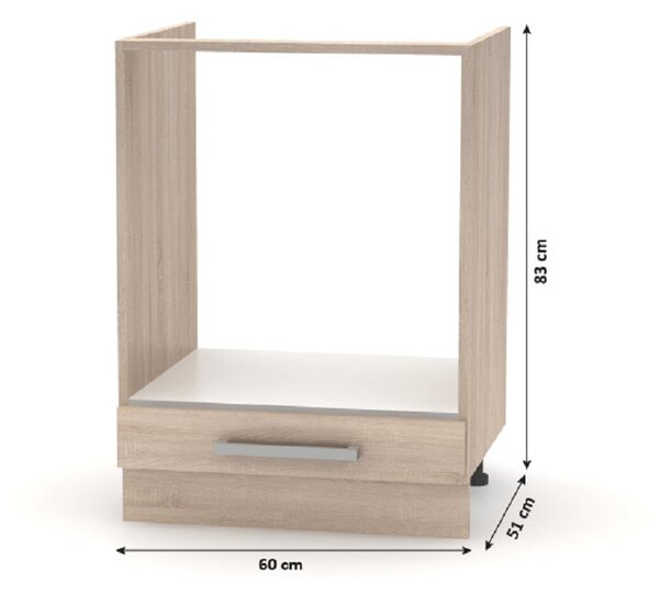 KONDELA Dulap inferior pentru aragaz 60, stejar sonoma, NOVA PLUS NOPL-059-0S