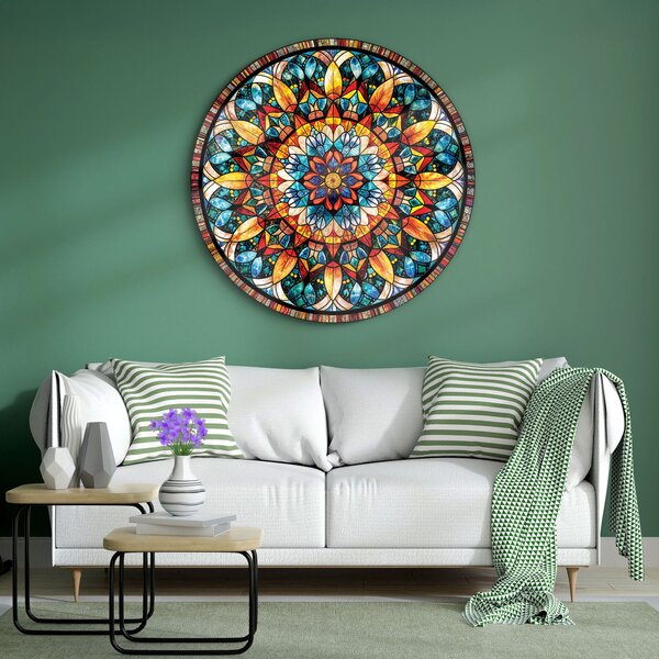 DUBLEZ | Mandala colorată de perete - Caleidoscopul sufletului | Imprimare UV premium