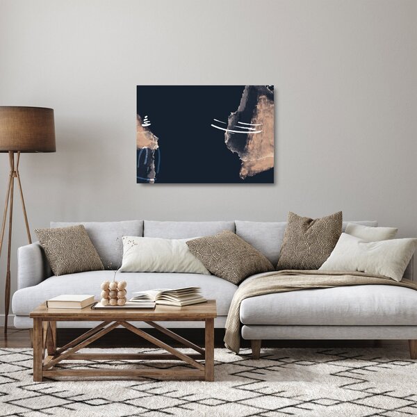 Tablou pe sticlă - Abstracție albastru închis (70x50 cm)