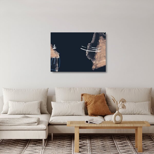Tablou pe sticlă - Abstracție albastru închis (70x50 cm)