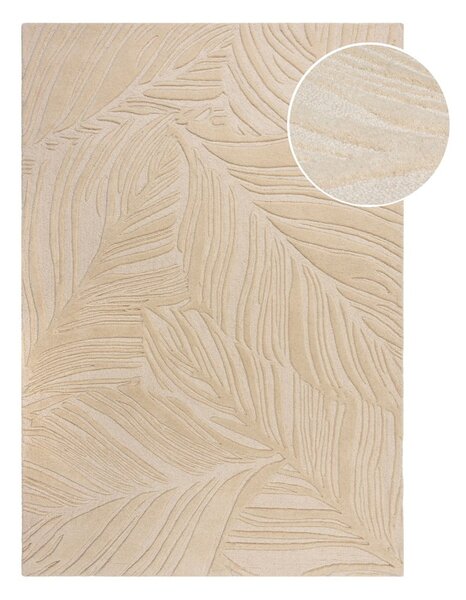 Covor din lână Flair Rugs Lino Leaf, 120 x 170 cm, bej