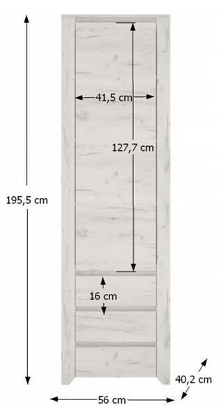 KONDELA Dulap tip 10, alb craft, ANGEL