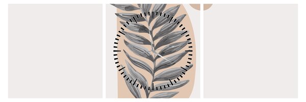 Tablou - Foaie ilustrată N⁰1 (cu ceas) (90x30 cm)