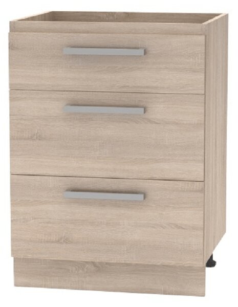 KONDELA Dulap inferior cu sertare 60, stejar sonoma, NOVA PLUS NOPL-058-0S
