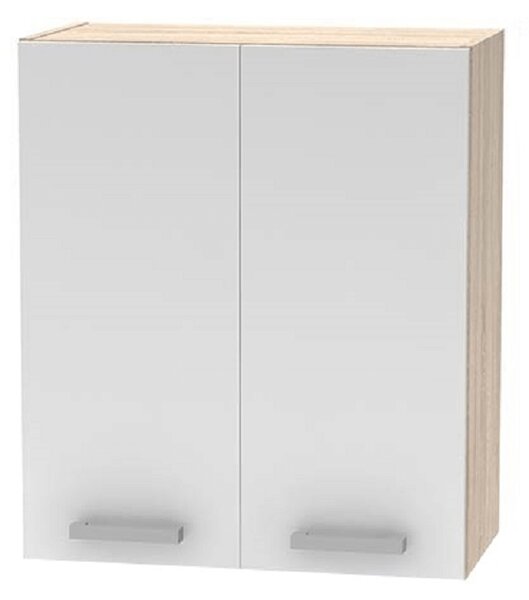 KONDELA Cabinet superior 2DV, stejar sonoma/alb, NOVA PLUS NOPL-007-OH