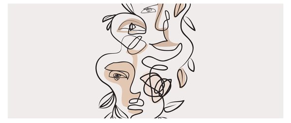 Tablou - Line art facials (120x50 cm)