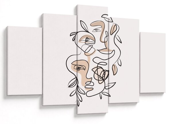 Tablou - Line art facials (150x105 cm)