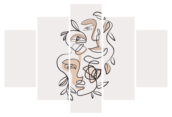 Tablou - Line art facials (150x105 cm)