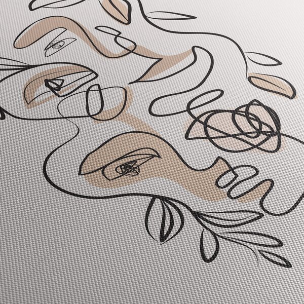 Tablou - Line art facials (120x50 cm)
