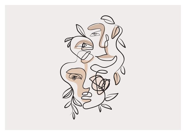 Tablou - Line art facials (70x50 cm)