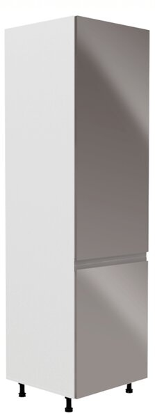 KONDELA Dulap pentru frigider, alb/gri extra lucios, dreapta, AURORA D60ZL