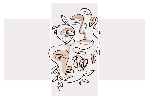 Tablou - Line art facials (90x60 cm)