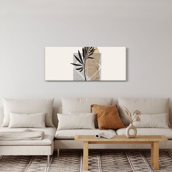 Tablou - Abstracție cu frunze tropicale N⁰1 (120x50 cm)