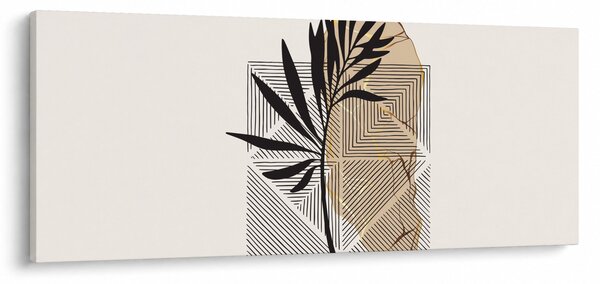 Tablou - Abstracție cu frunze tropicale N⁰1 (120x50 cm)
