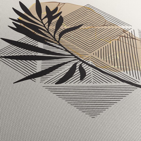 Tablou - Abstracție cu frunze tropicale N⁰1 (120x50 cm)