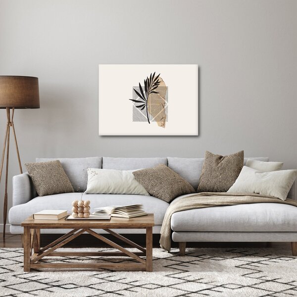 Tablou - Abstracție cu frunze tropicale N⁰1 (70x50 cm)
