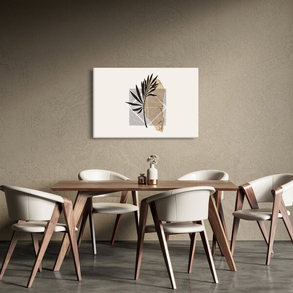 Tablou - Abstracție cu frunze tropicale N⁰1 (90x60 cm)