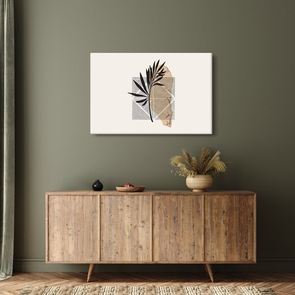 Tablou - Abstracție cu frunze tropicale N⁰1 (90x60 cm)