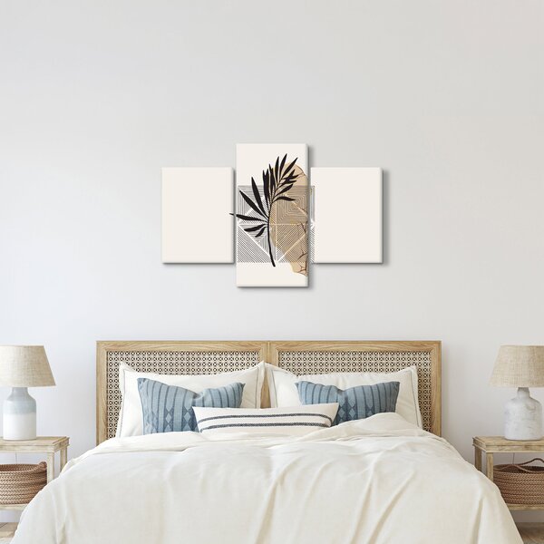 Tablou - Abstracție cu frunze tropicale N⁰1 (90x60 cm)
