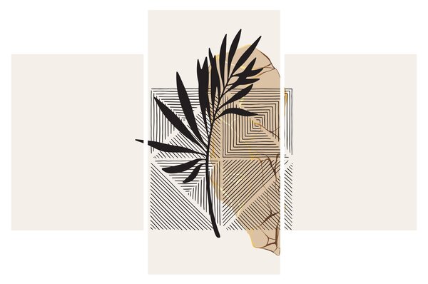 Tablou - Abstracție cu frunze tropicale N⁰1 (90x60 cm)