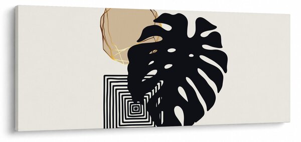 Tablou - Abstracție cu frunze tropicale N⁰2 (120x50 cm)