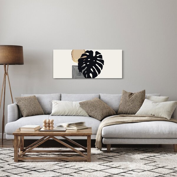 Tablou - Abstracție cu frunze tropicale N⁰2 (120x50 cm)