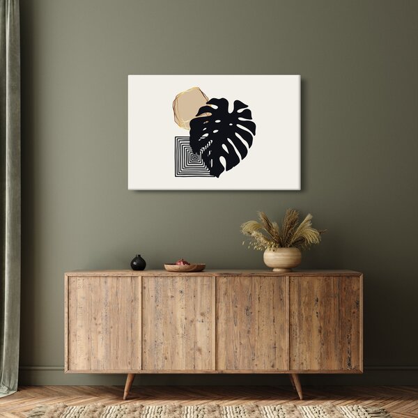 Tablou - Abstracție cu frunze tropicale N⁰2 (90x60 cm)