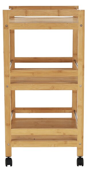 KONDELA Cărucior de servire, bambus natural, NASHY